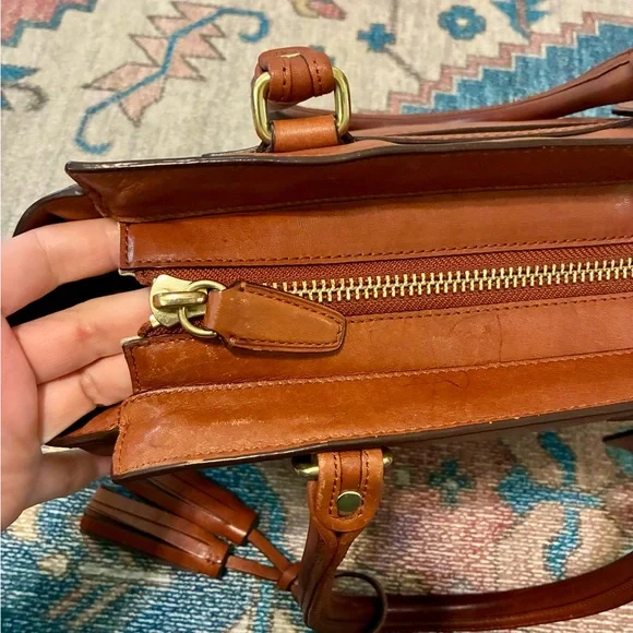 Coach Brown Leather Satchel with Gold Hardware - Picture 7 of 13